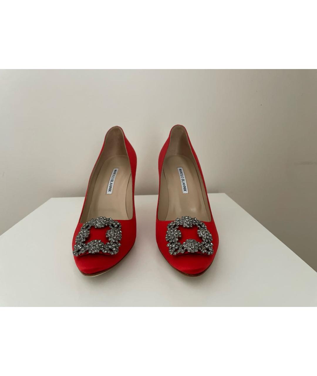 MANOLO BLAHNIK Красные текстильные туфли, фото 2