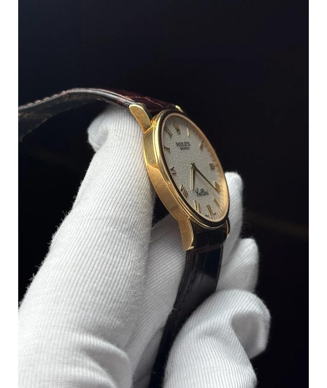 ROLEX Белые часы из желтого золота, фото 4