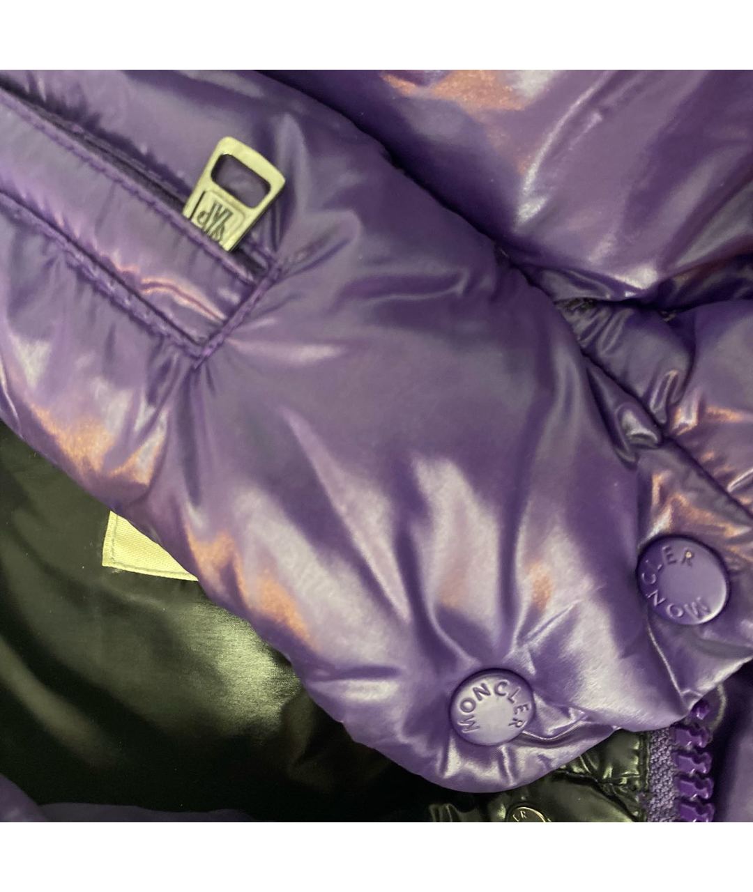 MONCLER Фиолетовый полиамидовый пуховик, фото 4