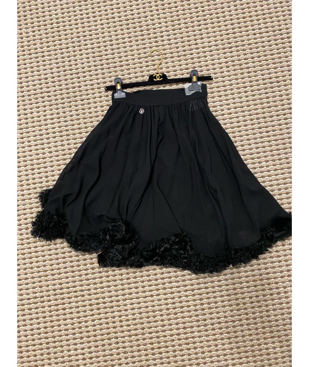 CHANEL PRE-OWNED Черный шерстяной костюм с юбками, фото 6