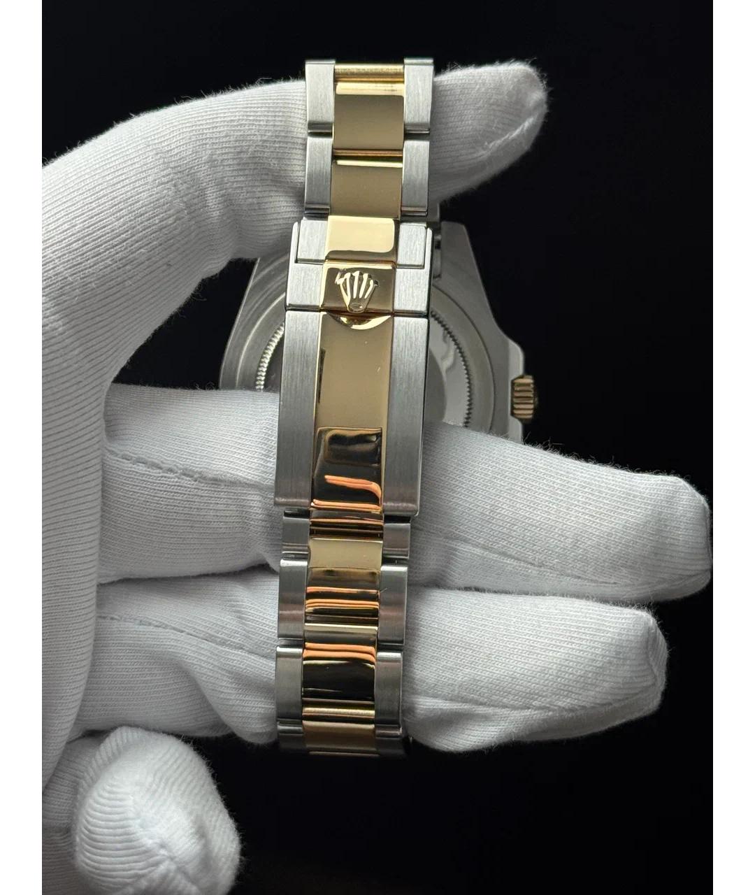 ROLEX Черные часы из желтого золота, фото 6