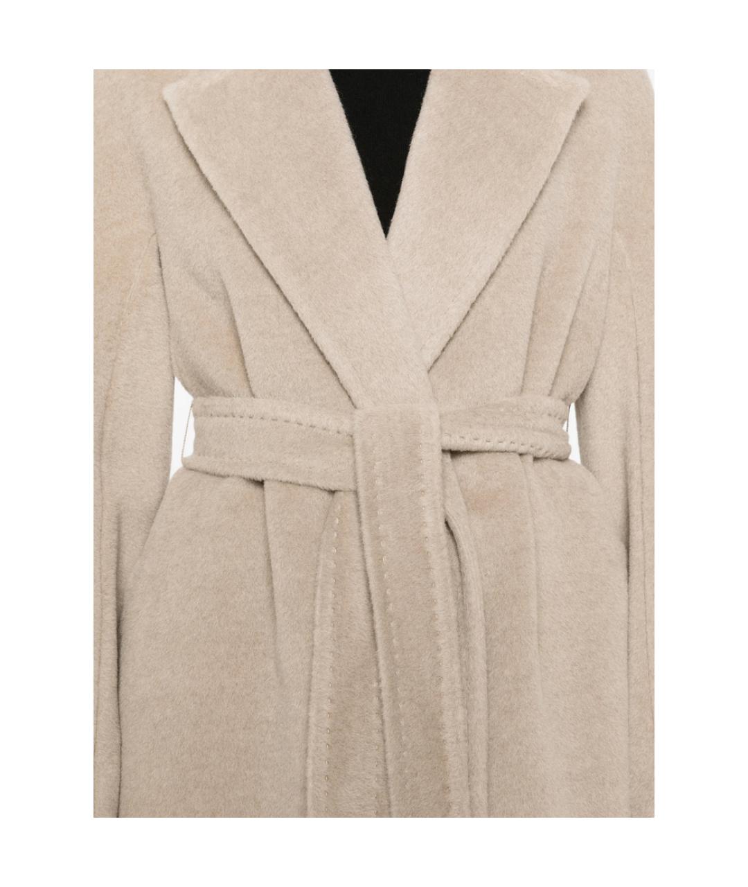 MAX MARA STUDIO Бежевое шерстяное пальто, фото 2