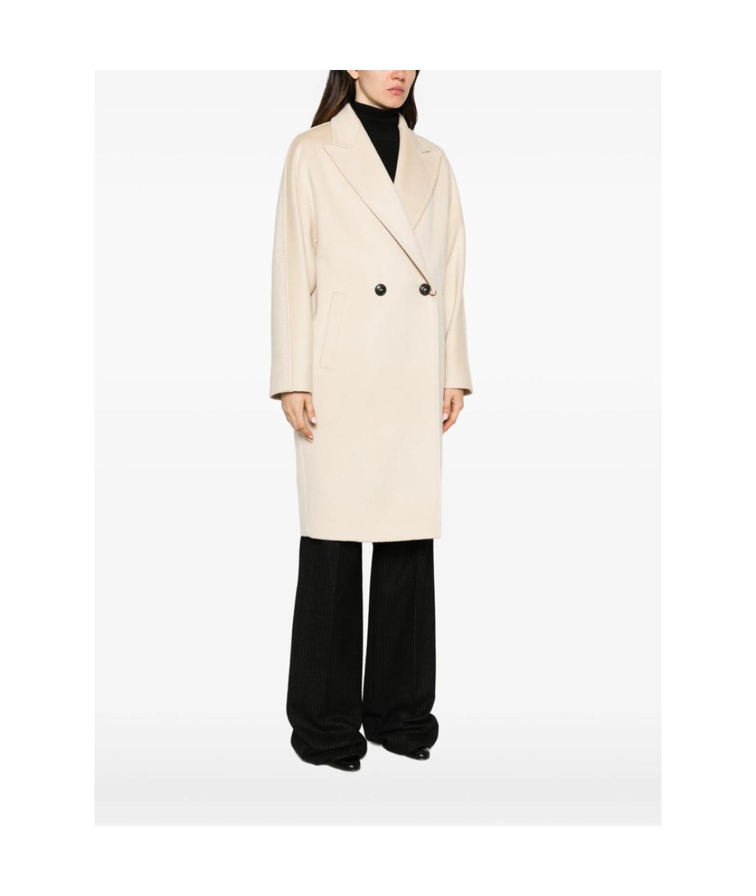 MAX MARA STUDIO Бежевое шерстяное пальто, фото 4
