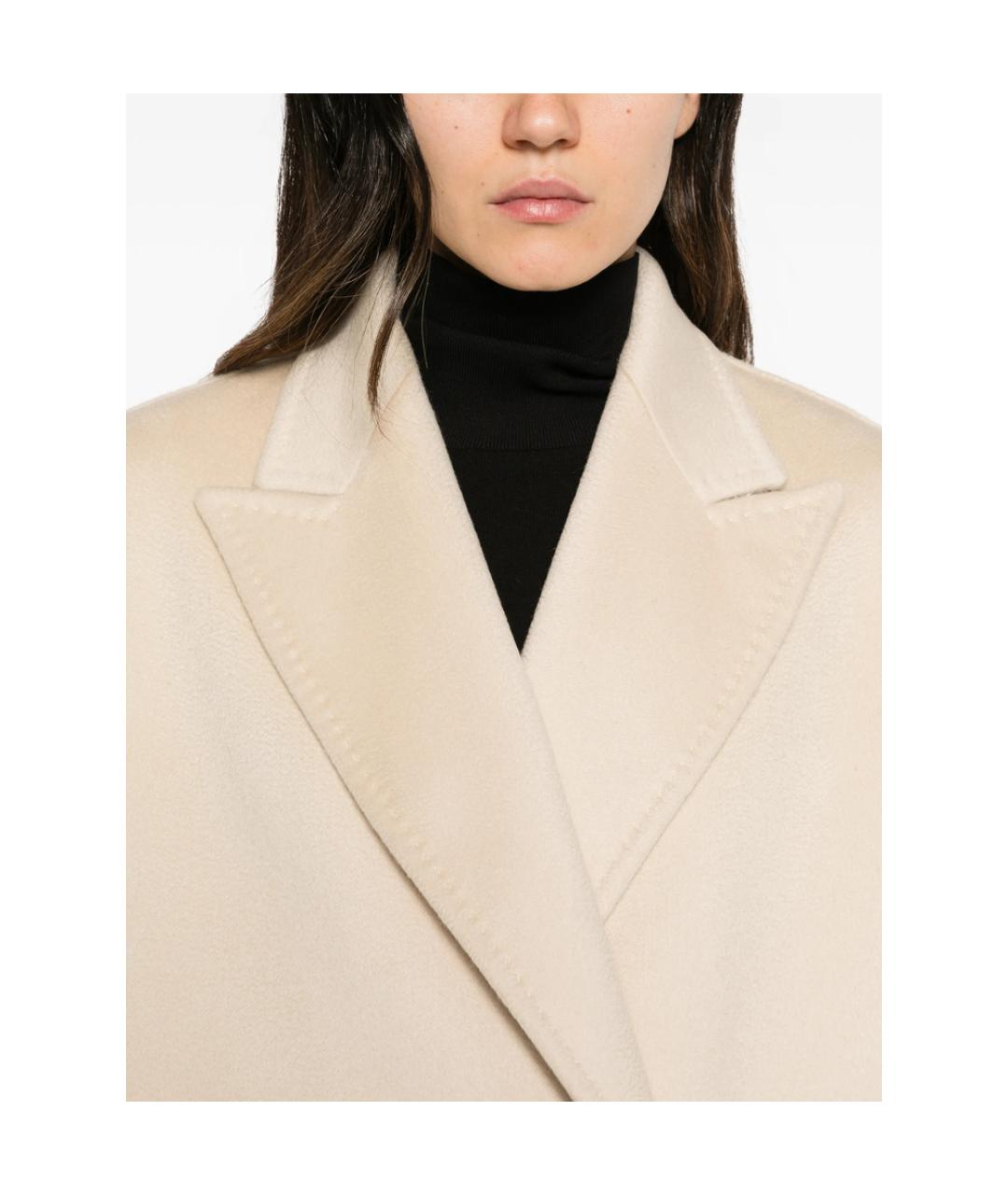 MAX MARA STUDIO Бежевое шерстяное пальто, фото 5