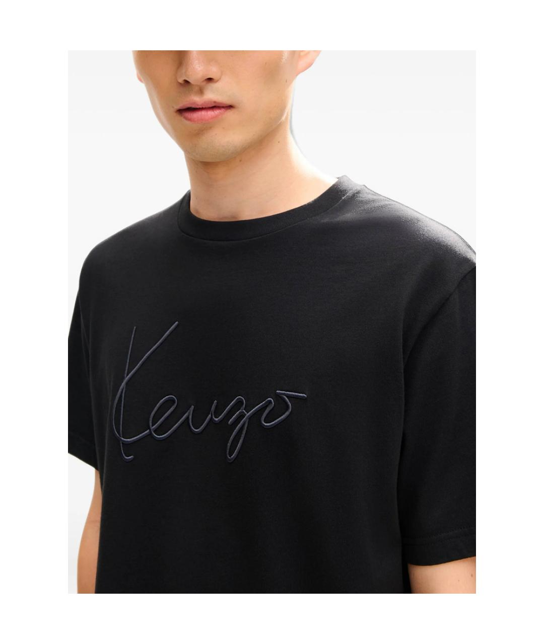 KENZO Черная хлопковая футболка, фото 3
