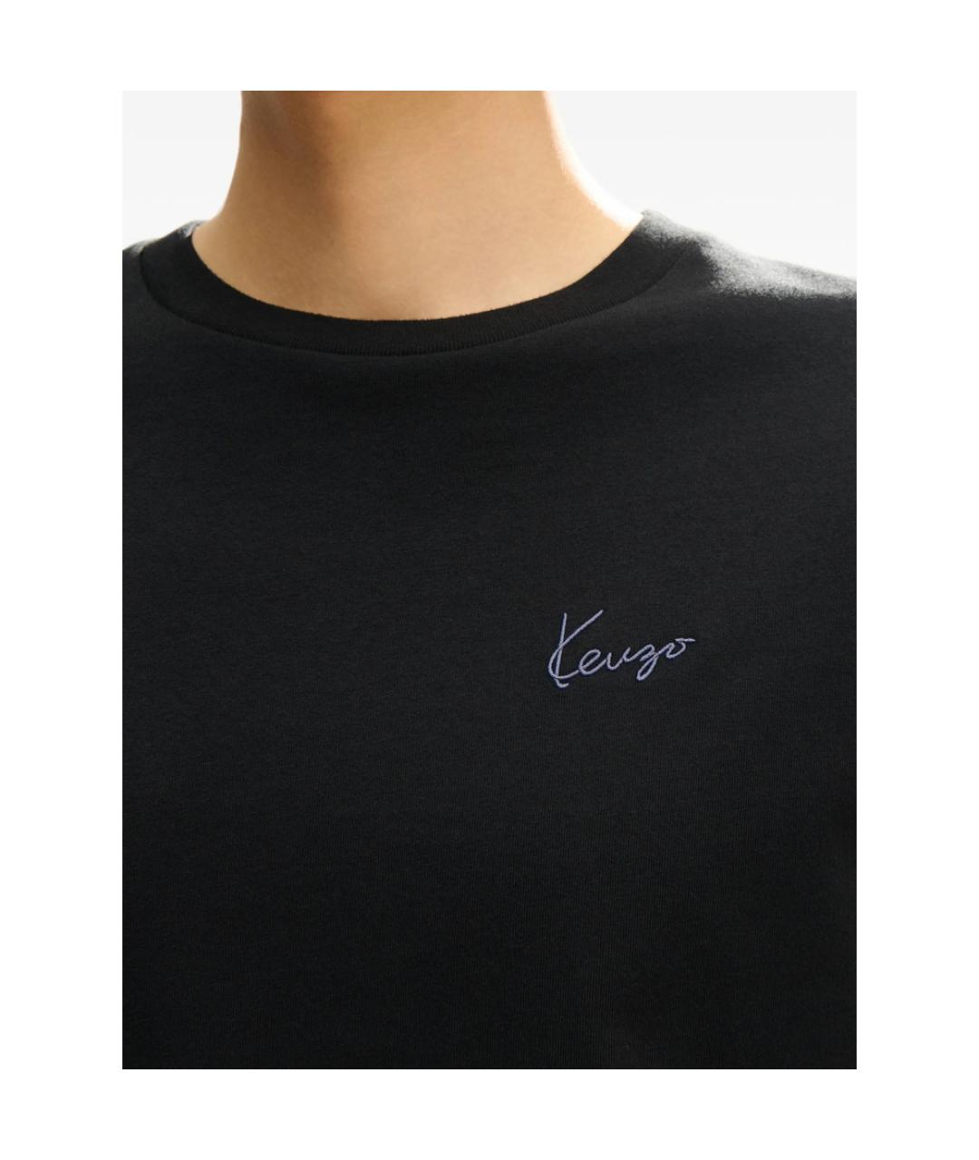 KENZO Черная хлопковая футболка, фото 3