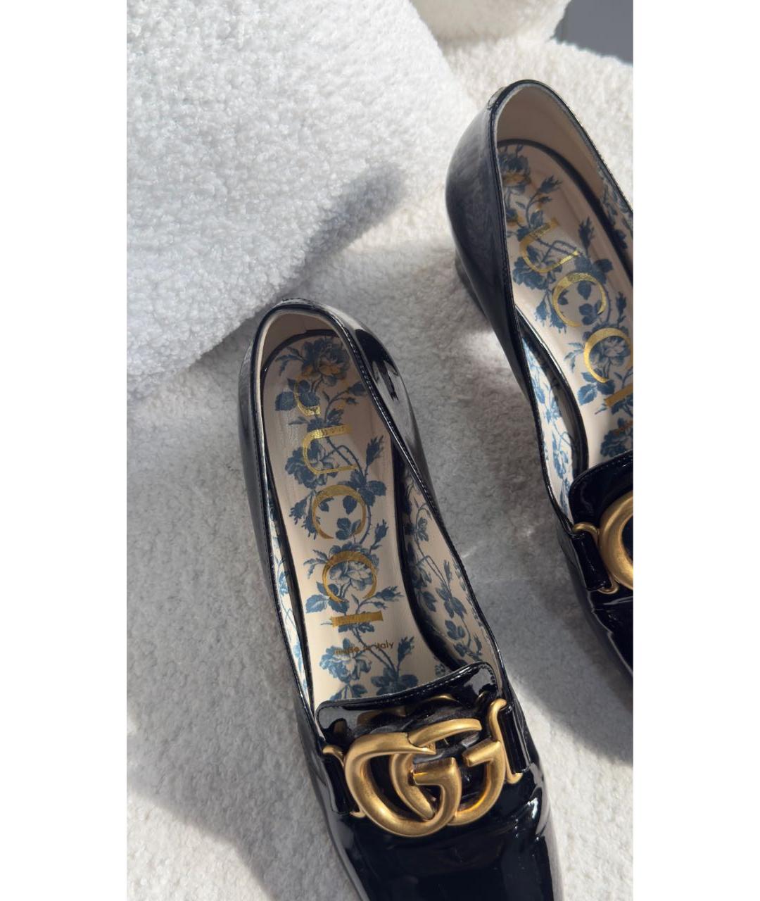 GUCCI Черные туфли из лакированной кожи, фото 4