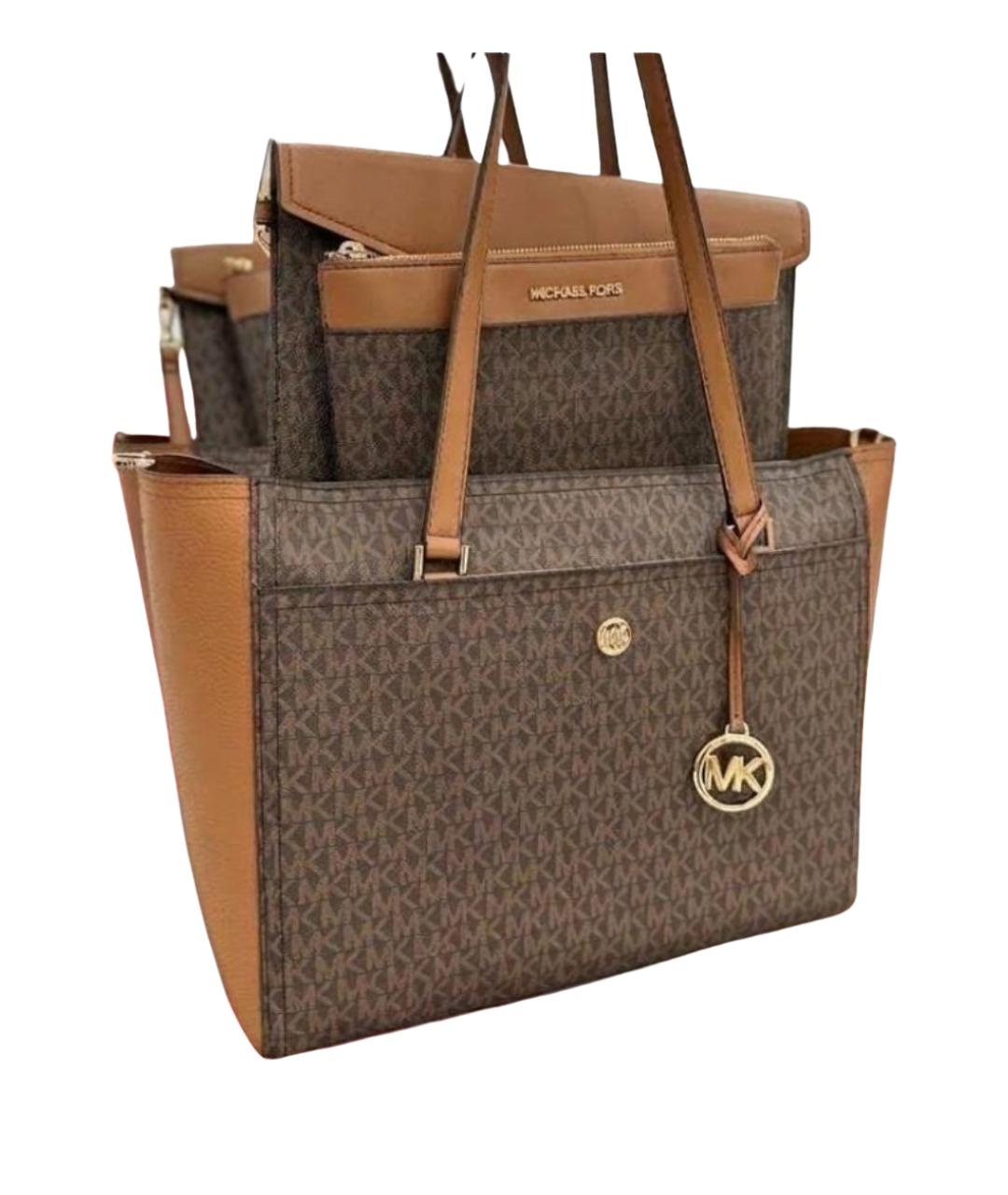 MICHAEL KORS Коричневая сумка тоут из канвы, фото 1