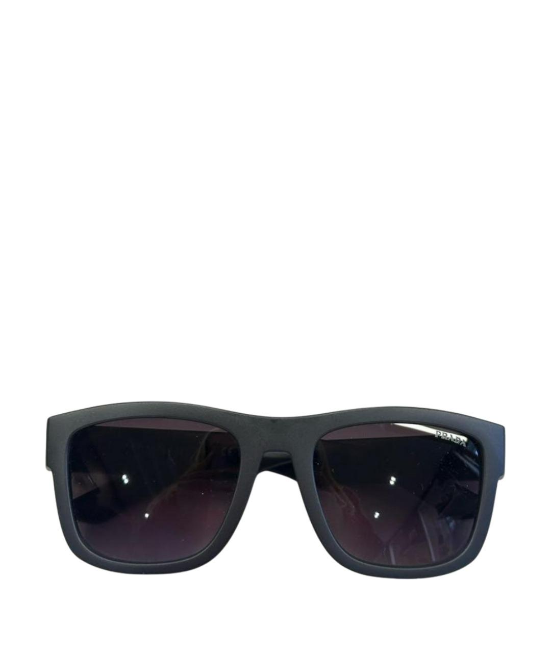 PRADA Черные пластиковые солнцезащитные очки, фото 1