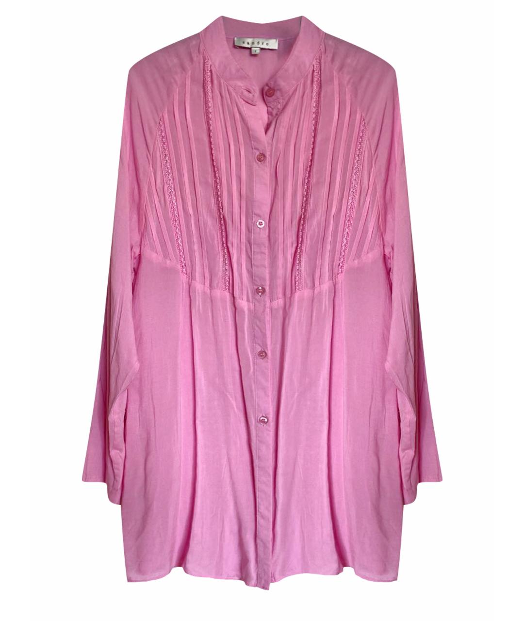 SANDRO Розовая вискозная рубашка, фото 1