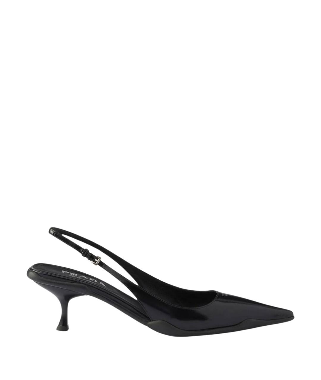 PRADA Черные кожаные туфли, фото 1