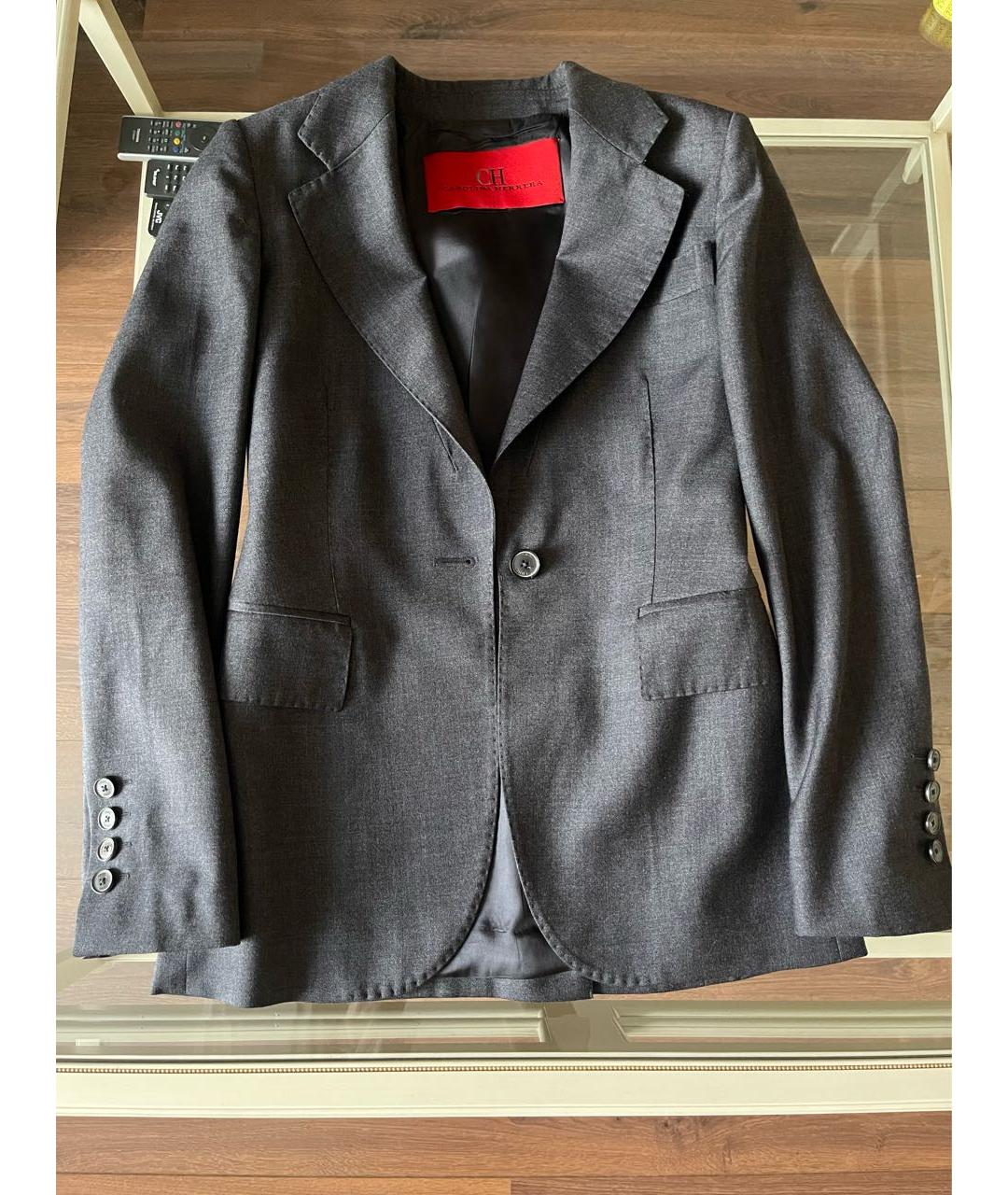 CH CAROLINA HERRERA Серый шерстяной жакет/пиджак, фото 7