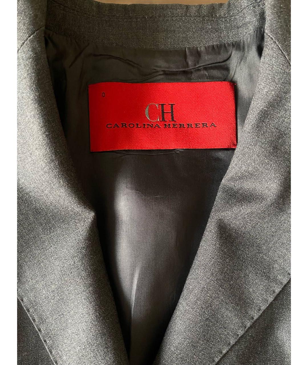 CH CAROLINA HERRERA Серый шерстяной жакет/пиджак, фото 3