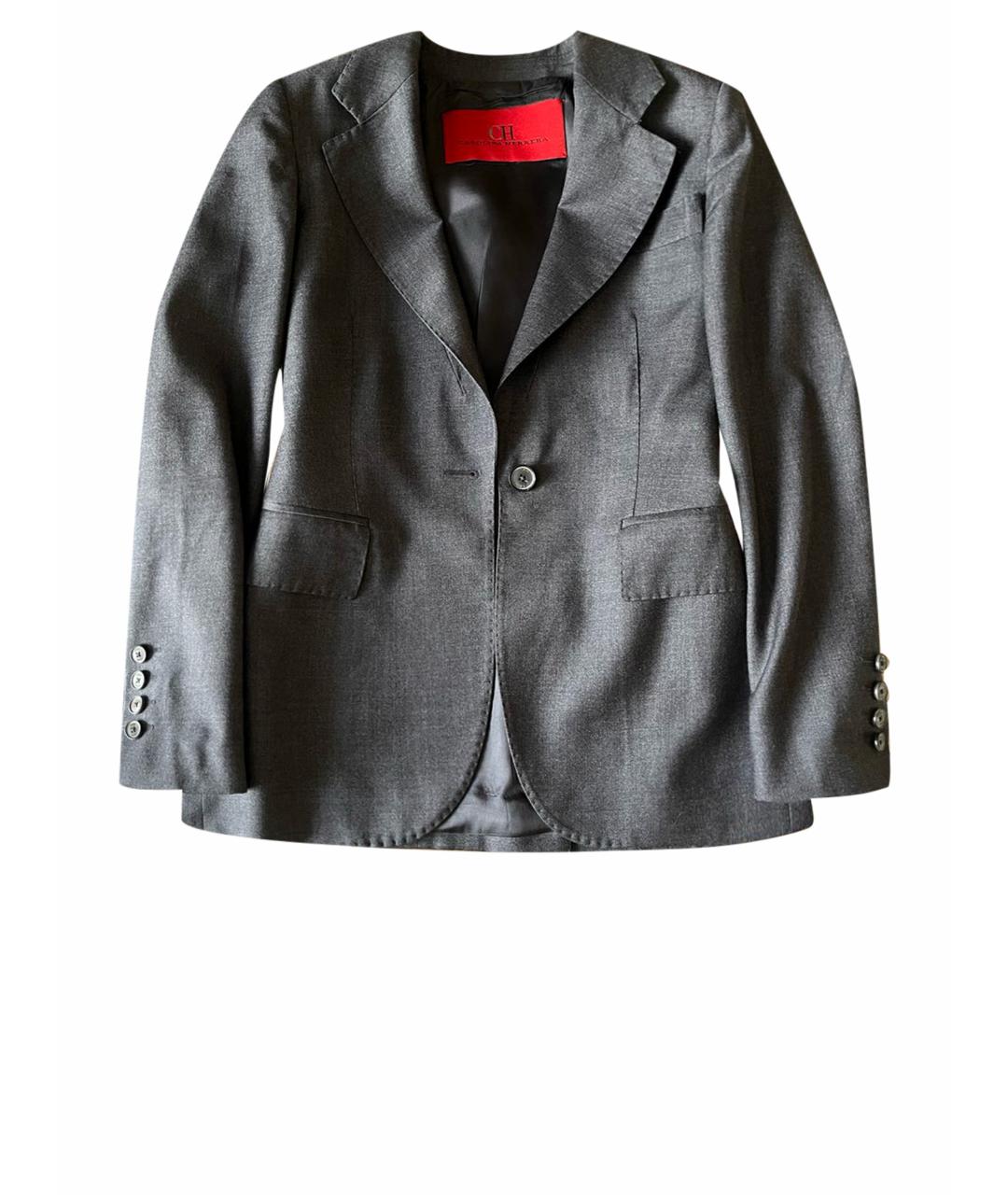 CH CAROLINA HERRERA Серый шерстяной жакет/пиджак, фото 10