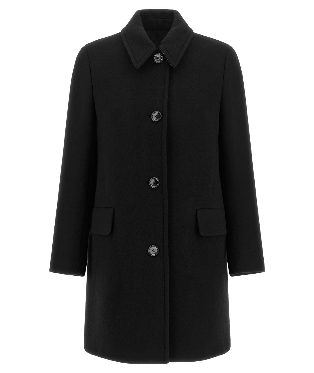 BURBERRY Черное шерстяное пальто, фото 1