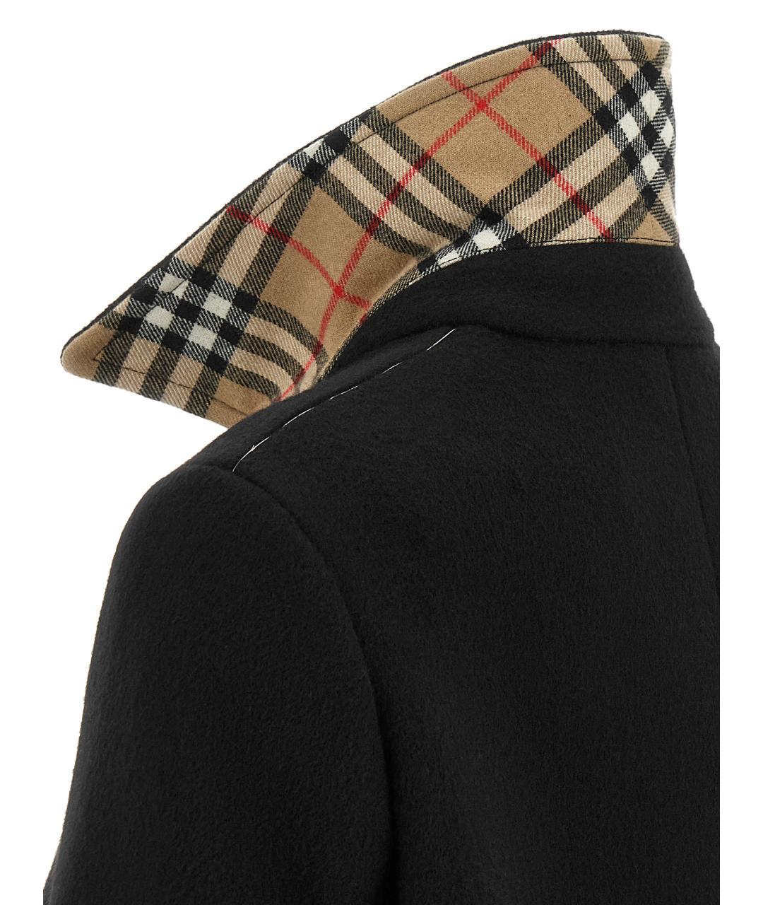 BURBERRY Черное шерстяное пальто, фото 5