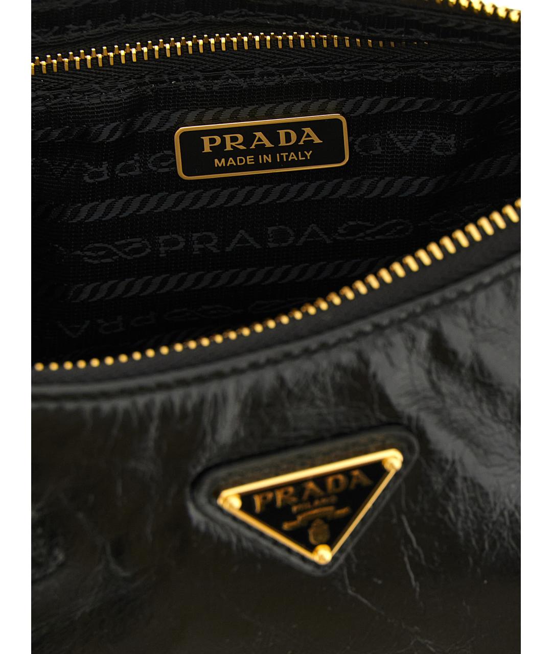 PRADA Черная кожаная сумка через плечо, фото 4