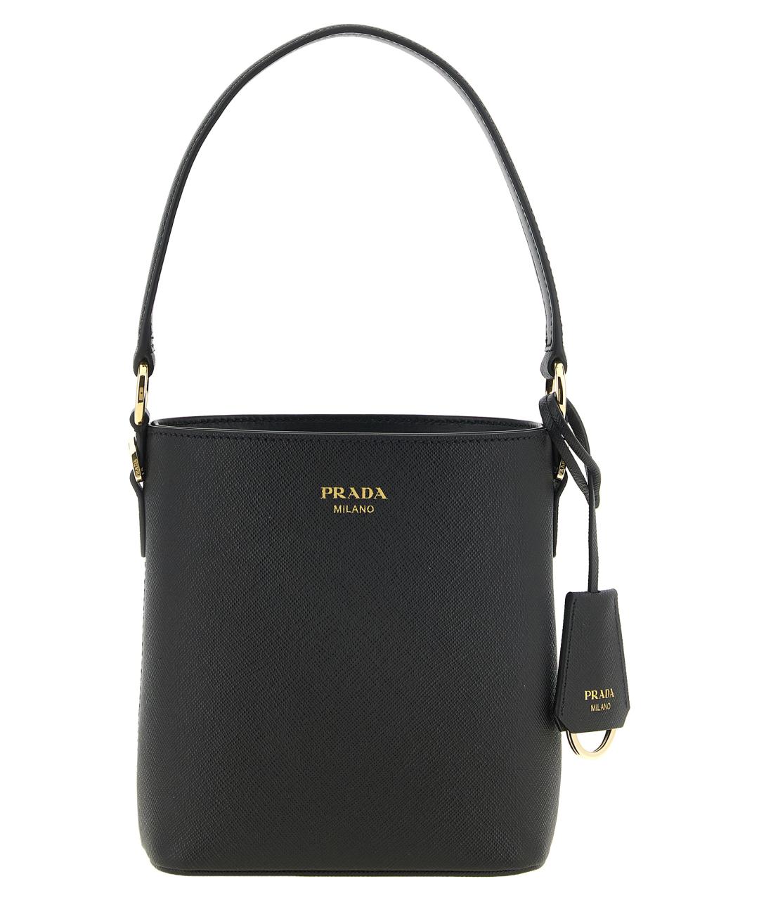 PRADA Черная кожаная сумка тоут, фото 1