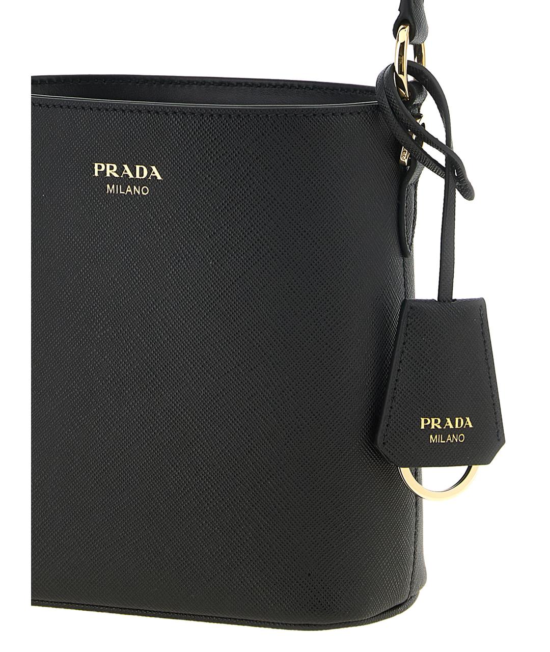 PRADA Черная кожаная сумка тоут, фото 3