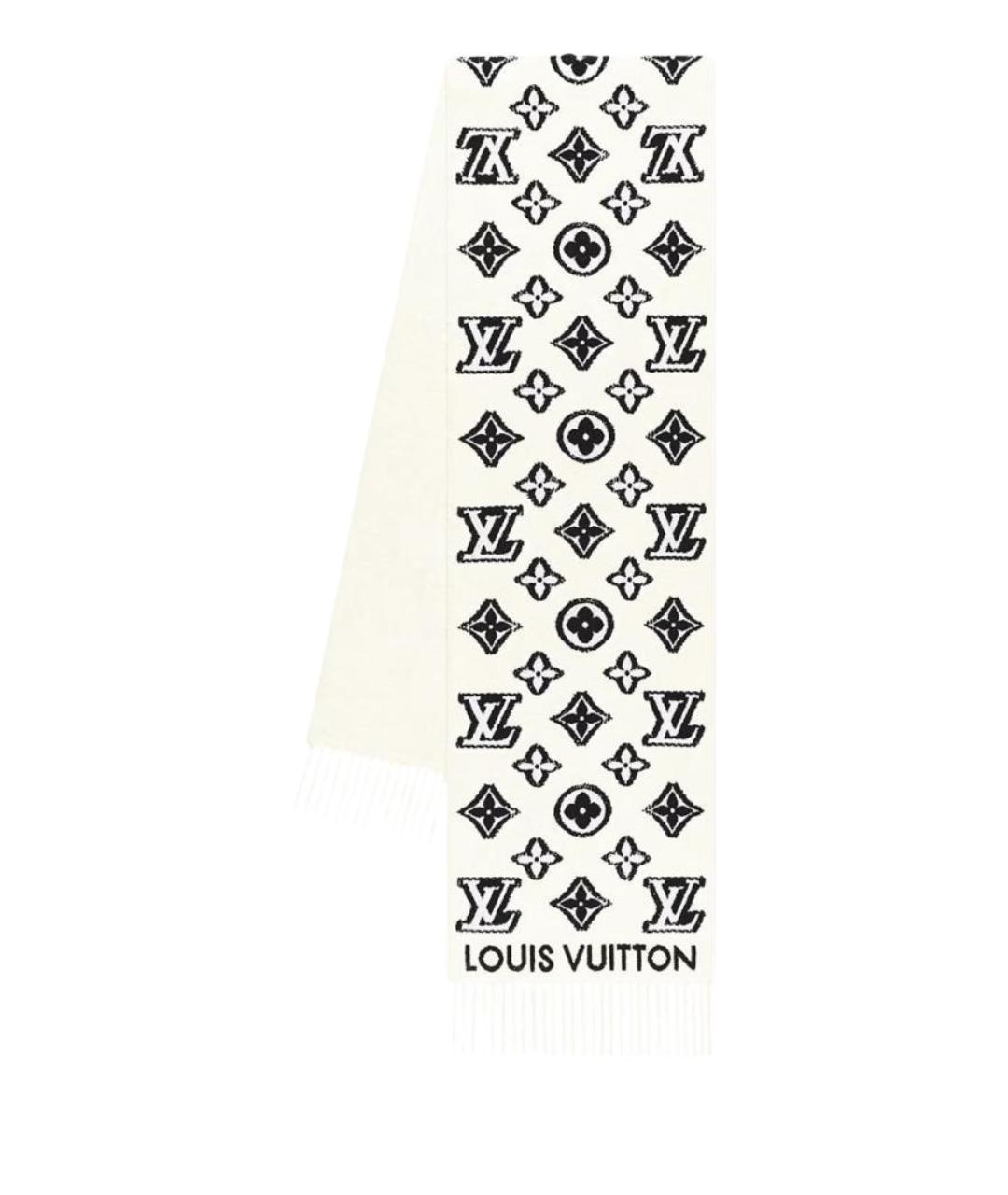 LOUIS VUITTON Белый шерстяной шарф, фото 1