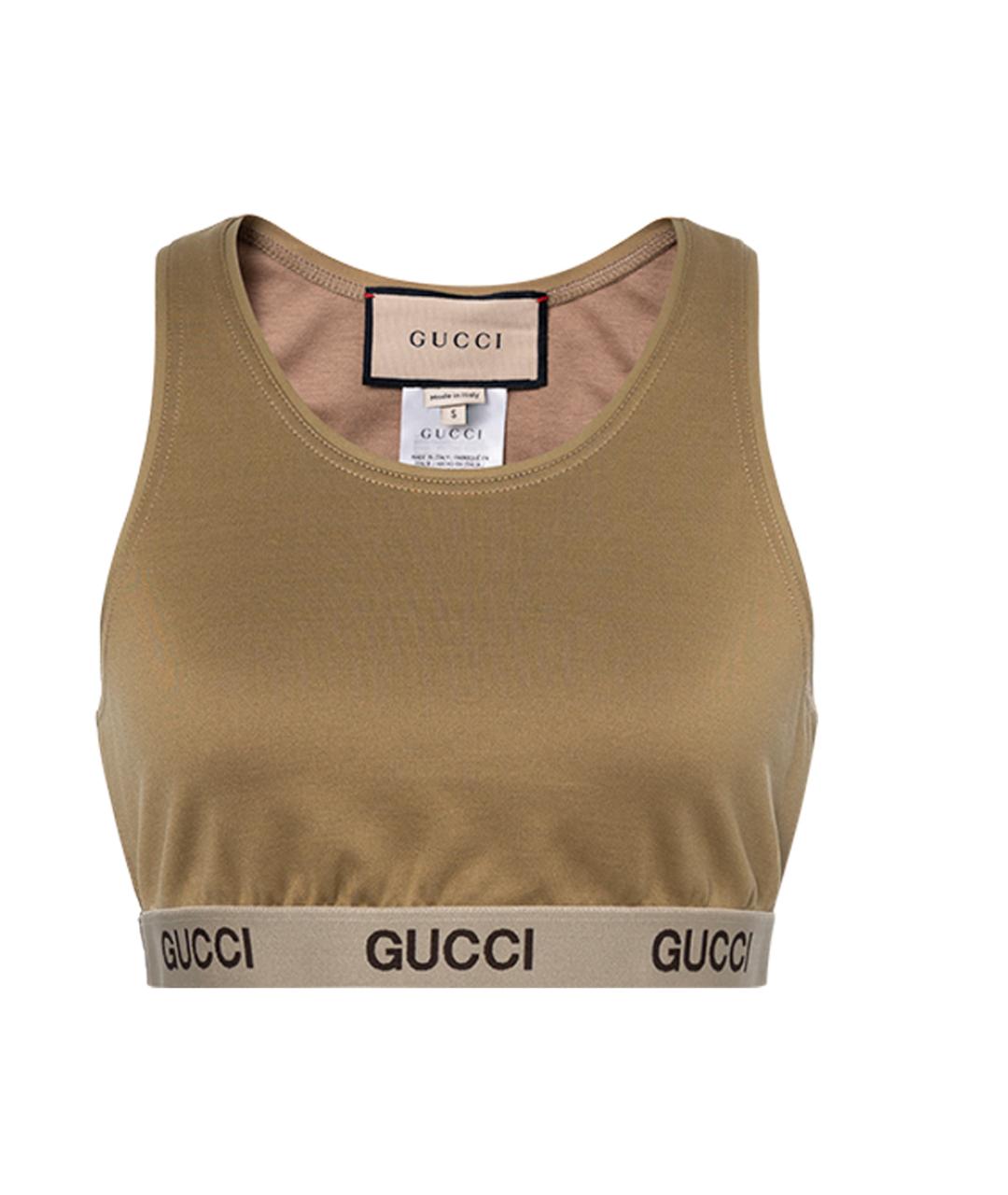 GUCCI Коричневая майка, фото 1