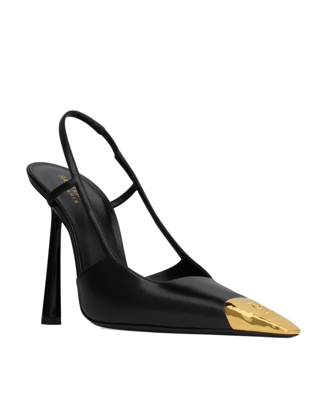 SAINT LAURENT Черные кожаные туфли, фото 3