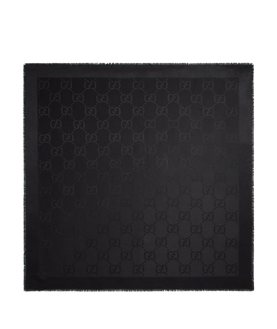 GUCCI Черный шелковый платок, фото 1