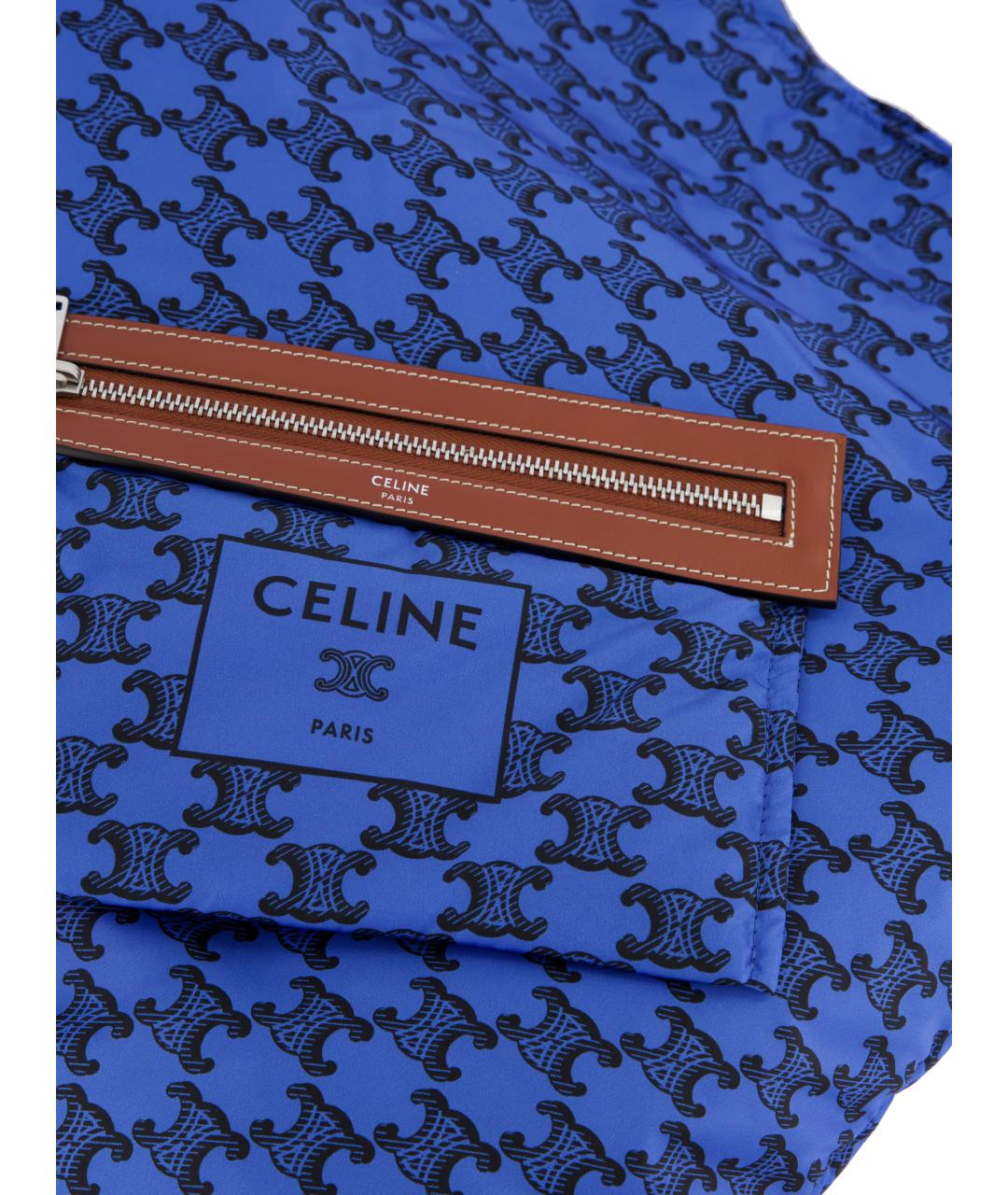 CELINE Синяя тканевая сумка тоут, фото 3
