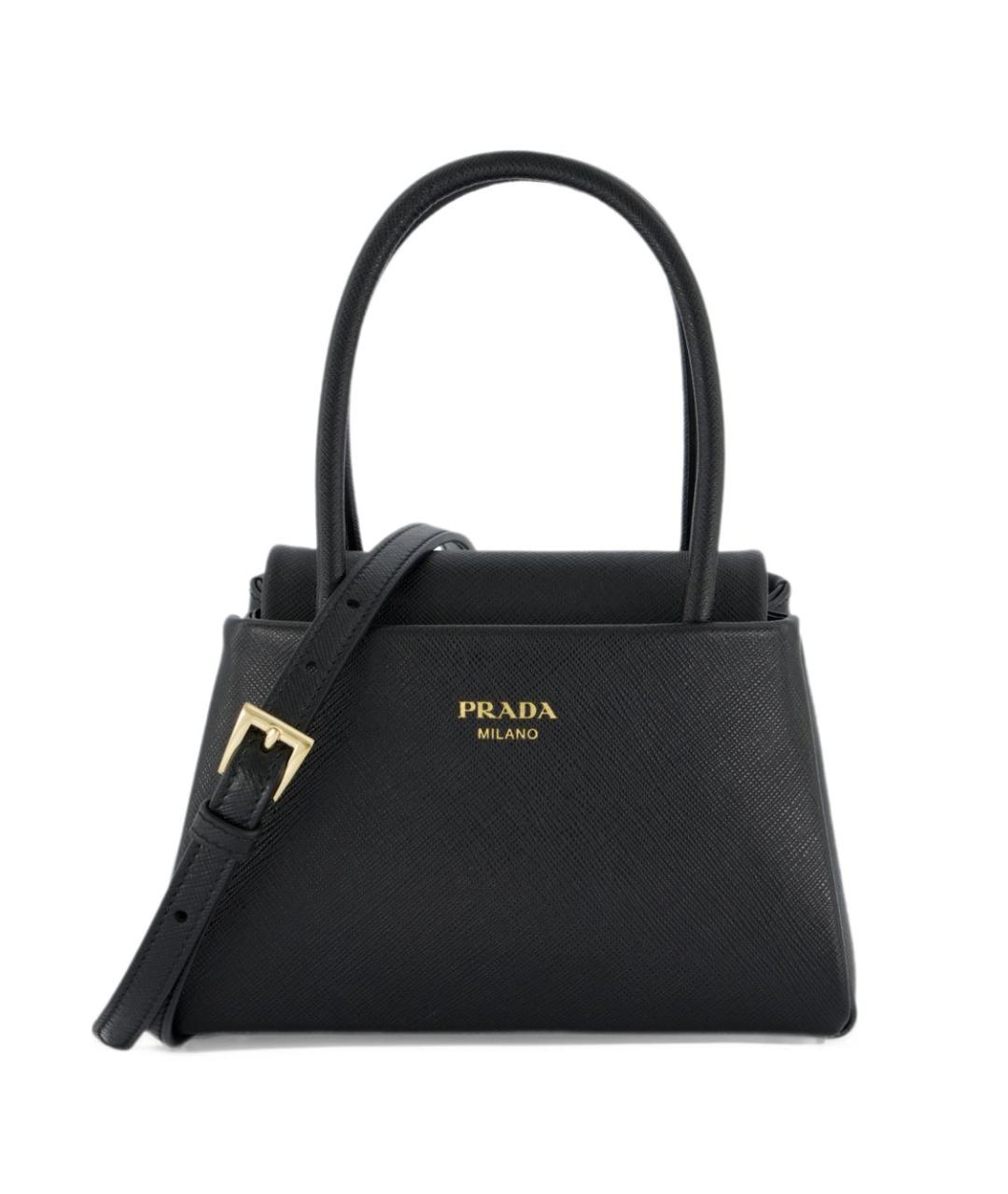 PRADA Черная кожаная сумка тоут, фото 5