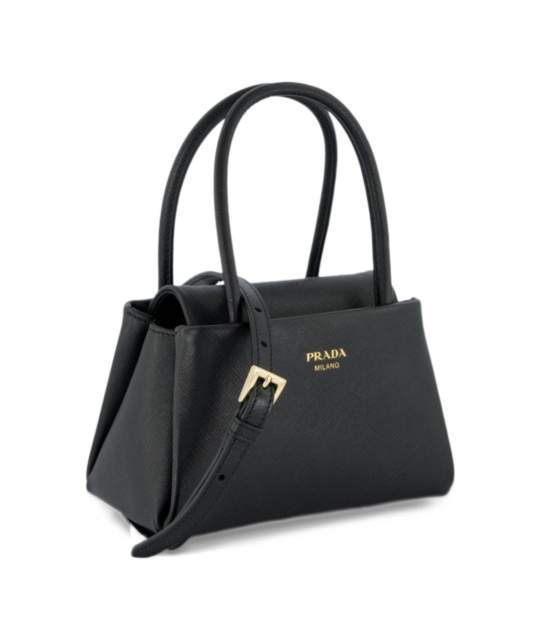 PRADA Черная кожаная сумка тоут, фото 2
