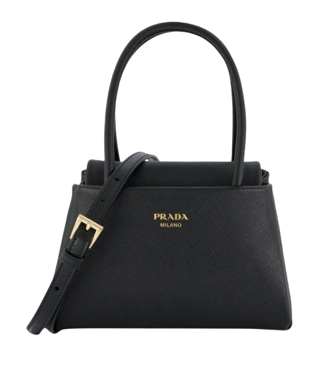PRADA Черная кожаная сумка тоут, фото 1