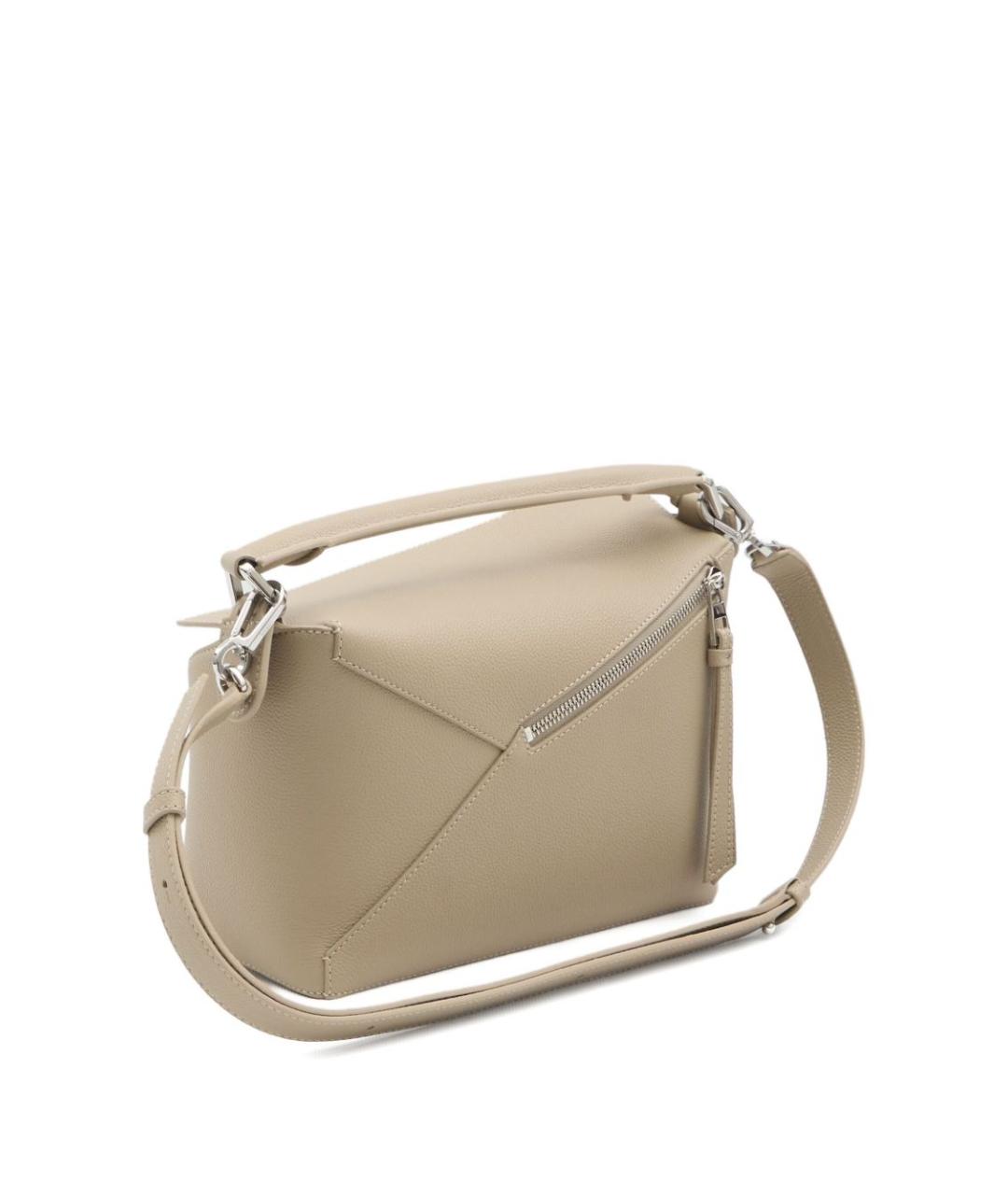 LOEWE Бежевая кожаная сумка через плечо, фото 2