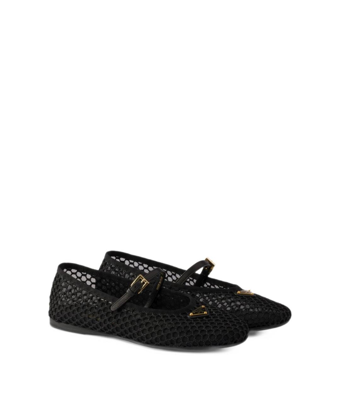 PRADA Черные текстильные балетки, фото 3