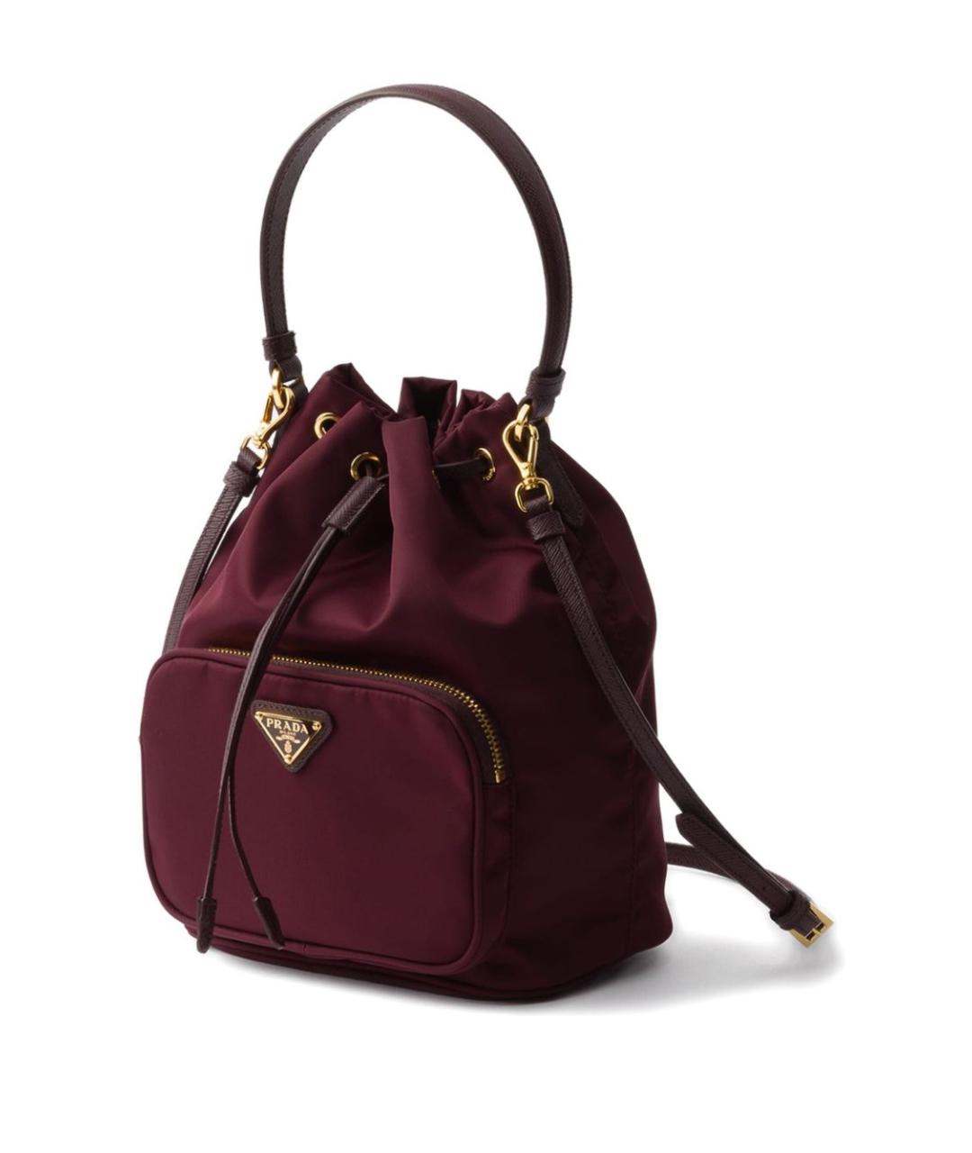 PRADA Бордовая нейлоновая сумка через плечо, фото 3
