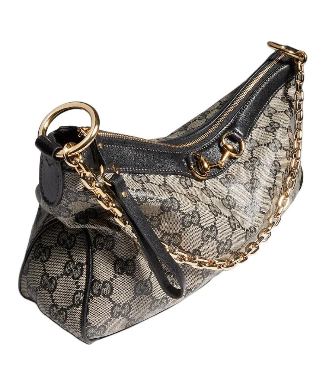 GUCCI Бежевая сумка через плечо из канвы, фото 4