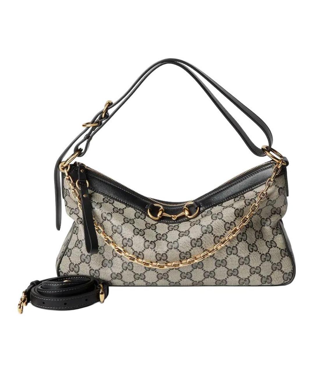 GUCCI Бежевая сумка через плечо из канвы, фото 2