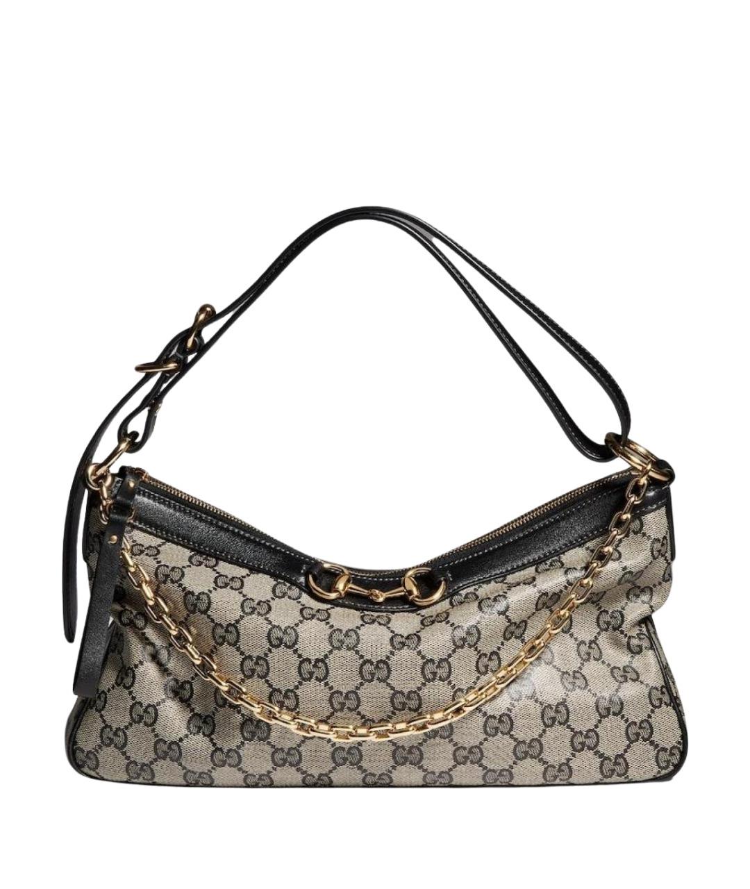 GUCCI Бежевая сумка через плечо из канвы, фото 1