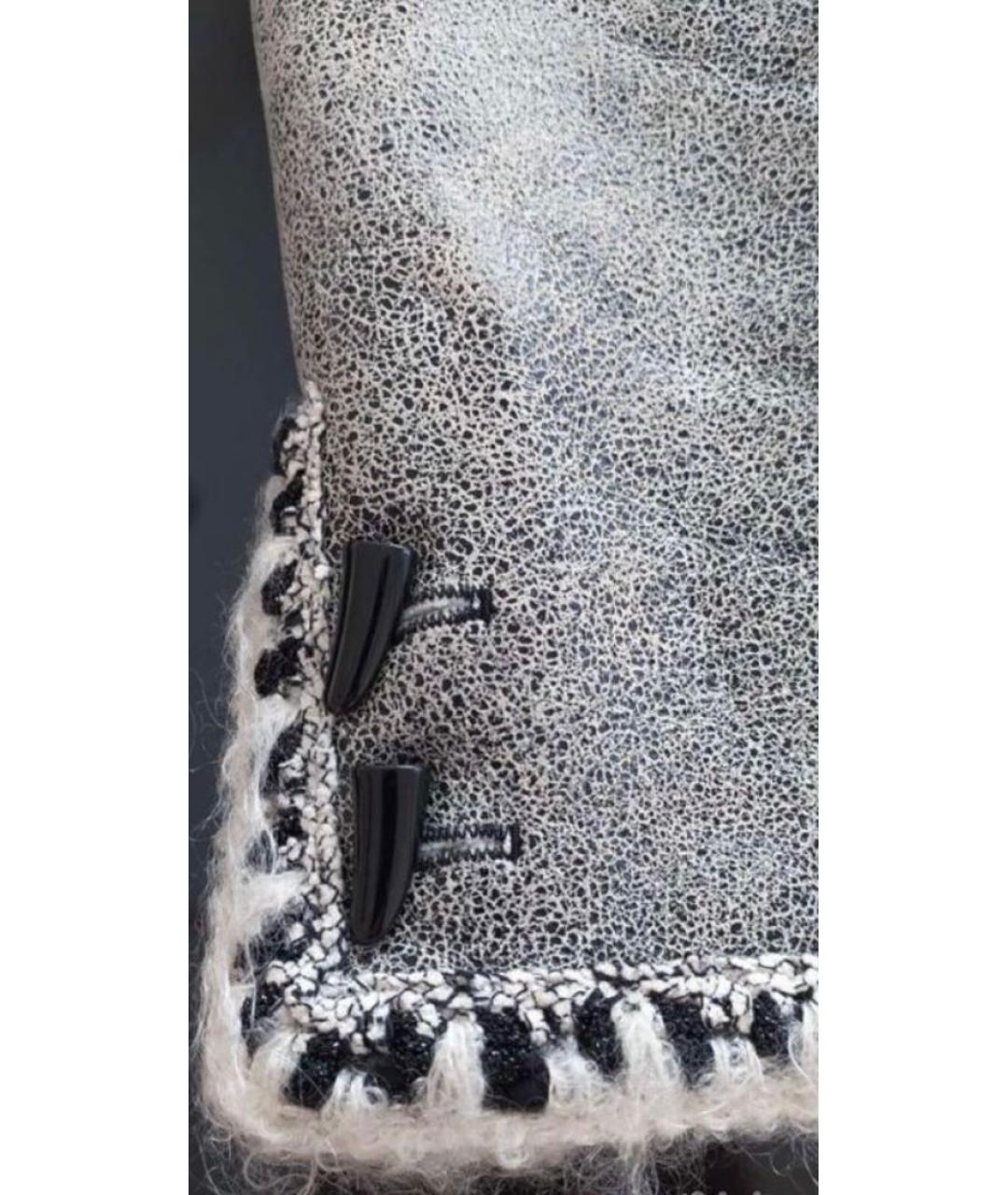 CHANEL PRE-OWNED Антрацитовая кожаная дубленка, фото 4