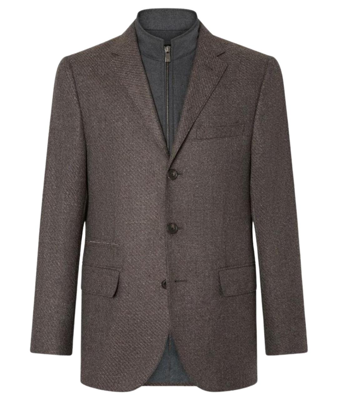 CORNELIANI Коричневая шерстяная куртка, фото 1