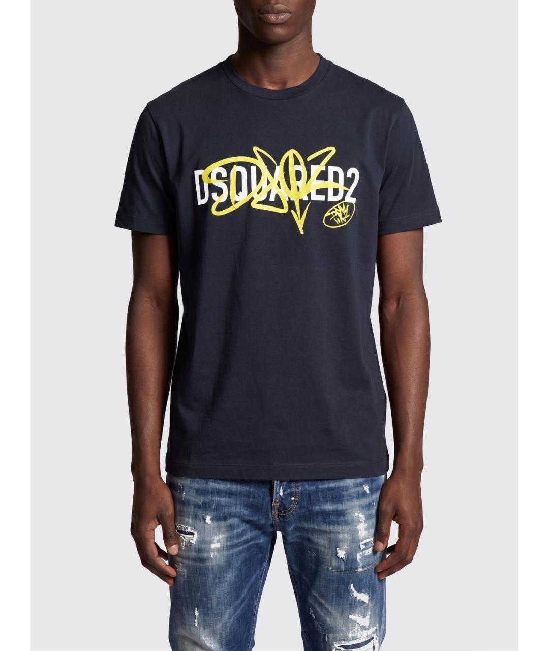 DSQUARED2 Черная хлопковая футболка, фото 2