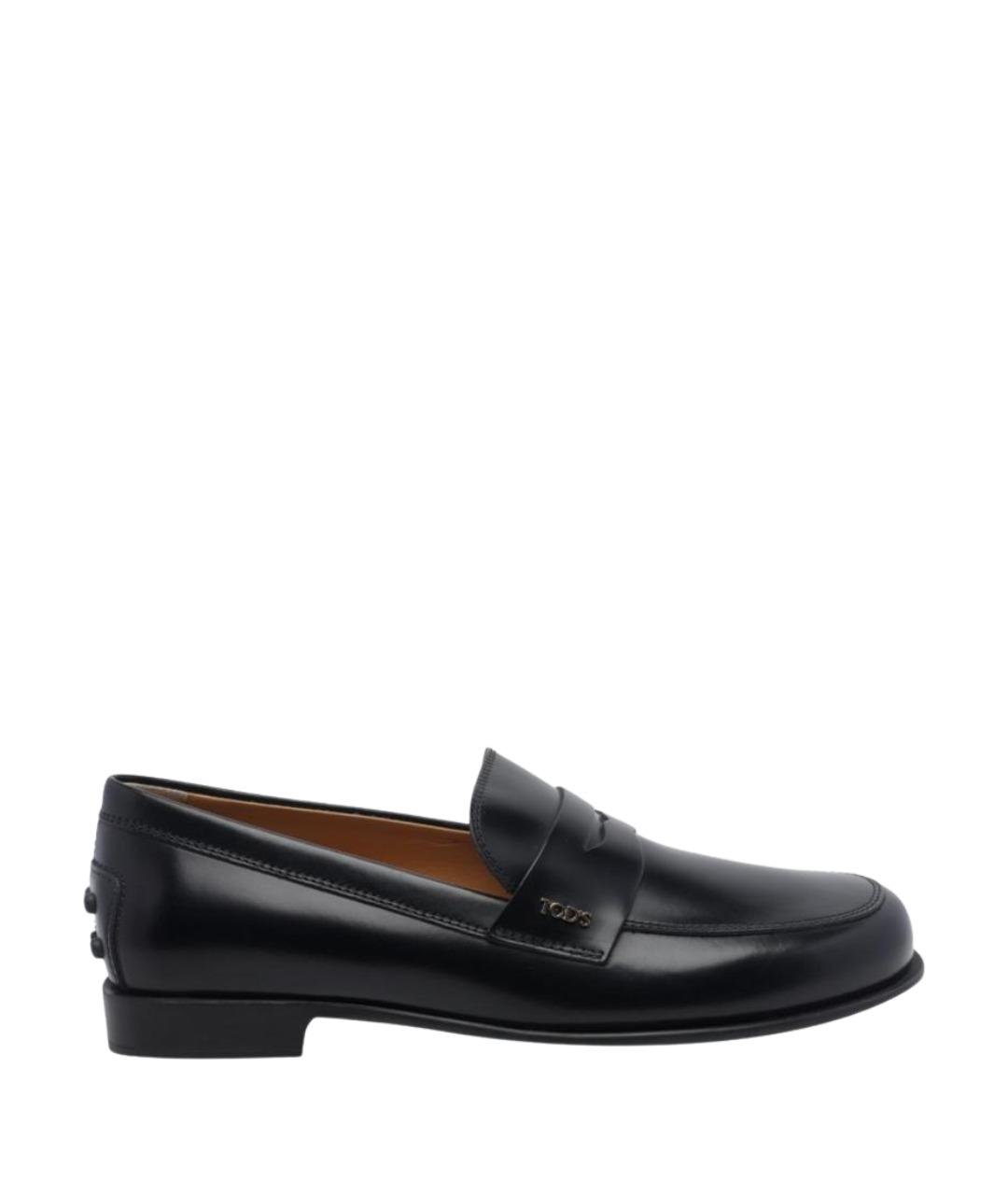 TOD'S Черные кожаные лоферы, фото 1