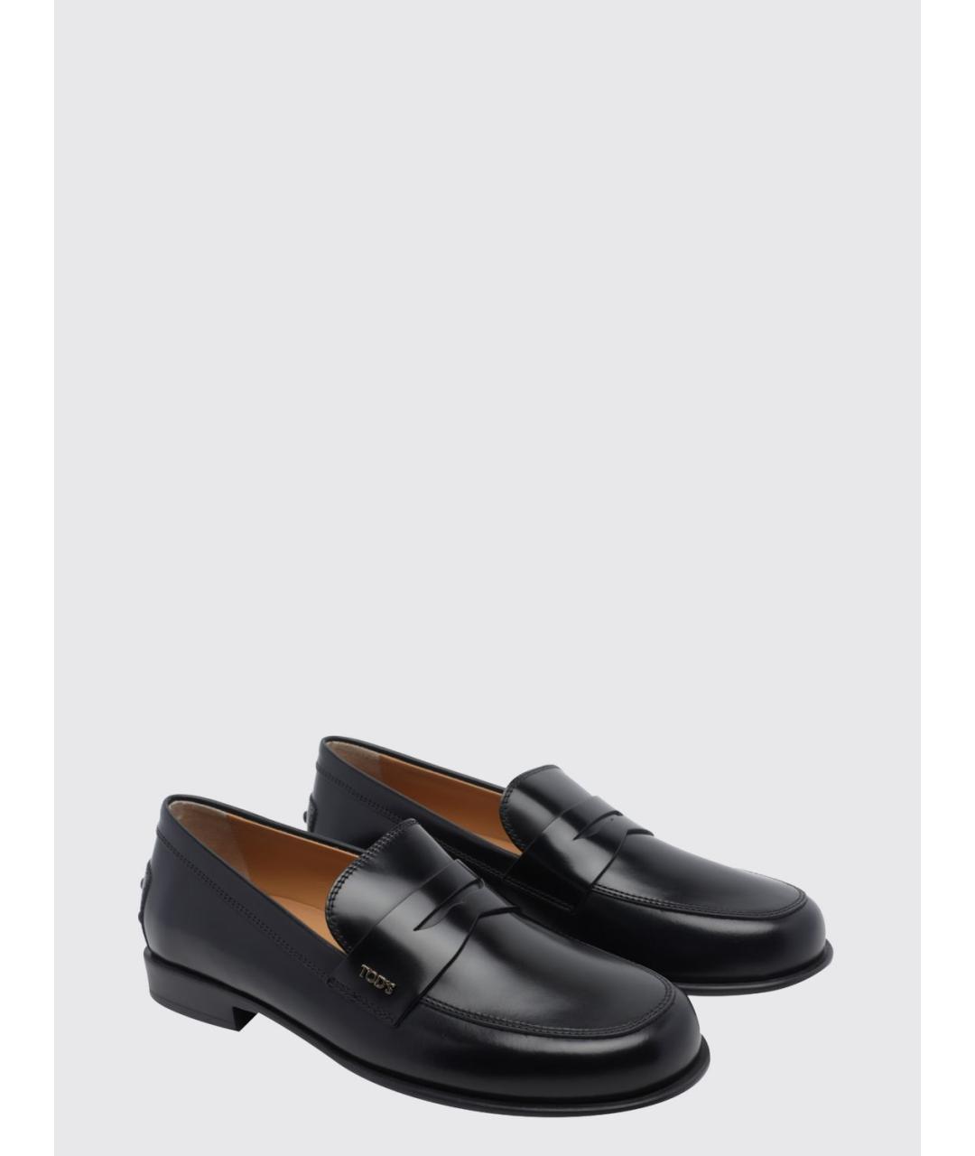 TOD'S Черные кожаные лоферы, фото 2