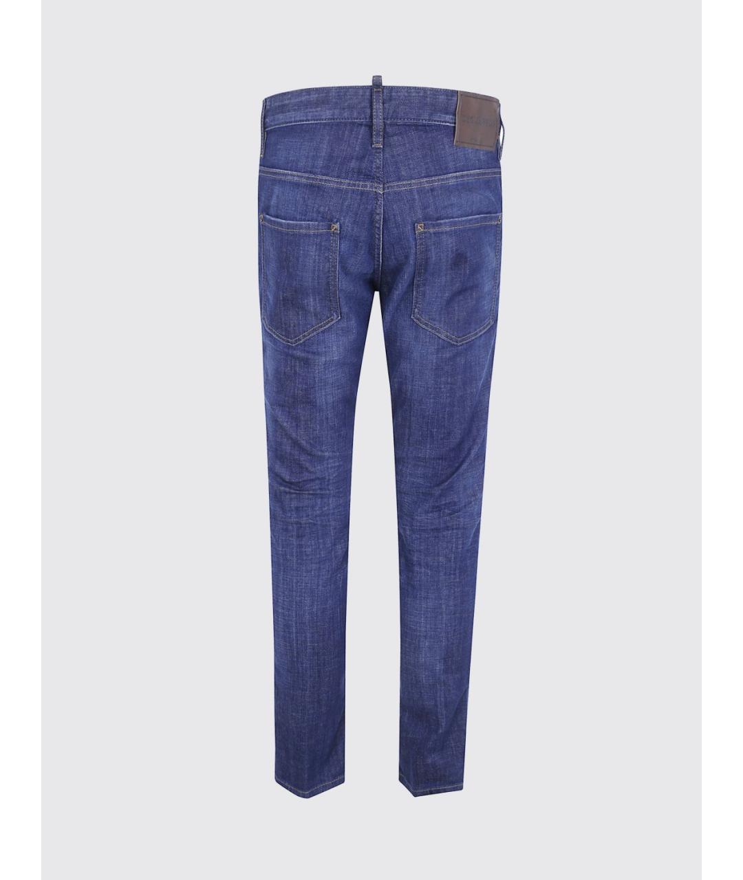 DSQUARED2 Синие хлопковые прямые джинсы, фото 3