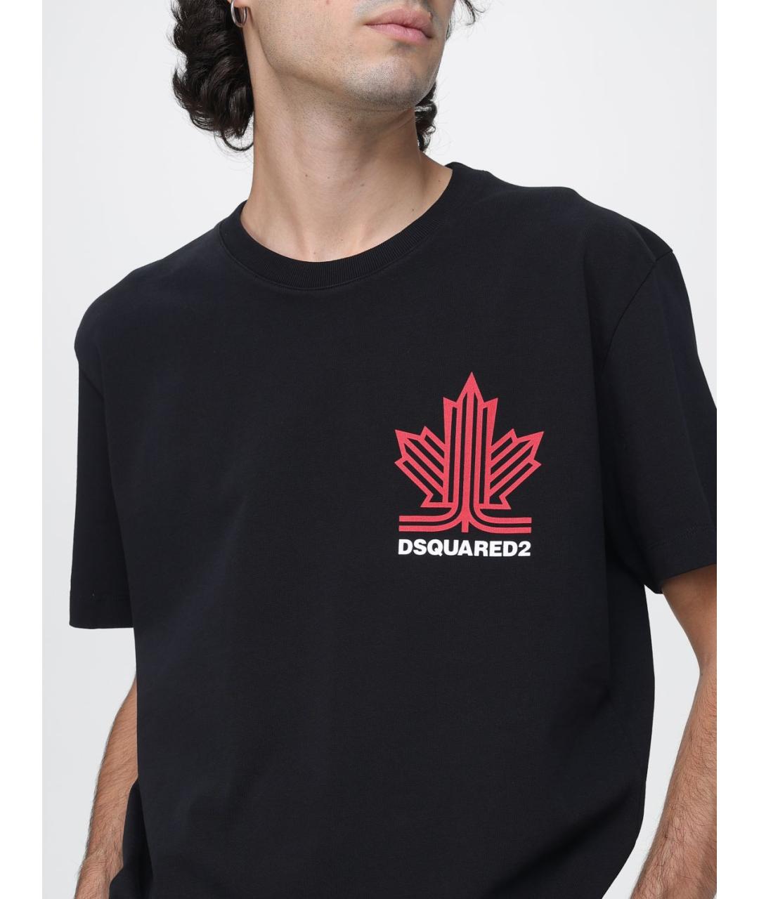 DSQUARED2 Черная хлопковая футболка, фото 3