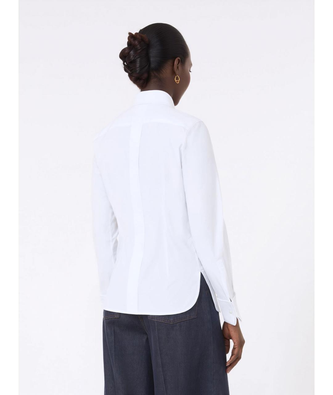 MAX MARA Белая хлопковая рубашка, фото 4