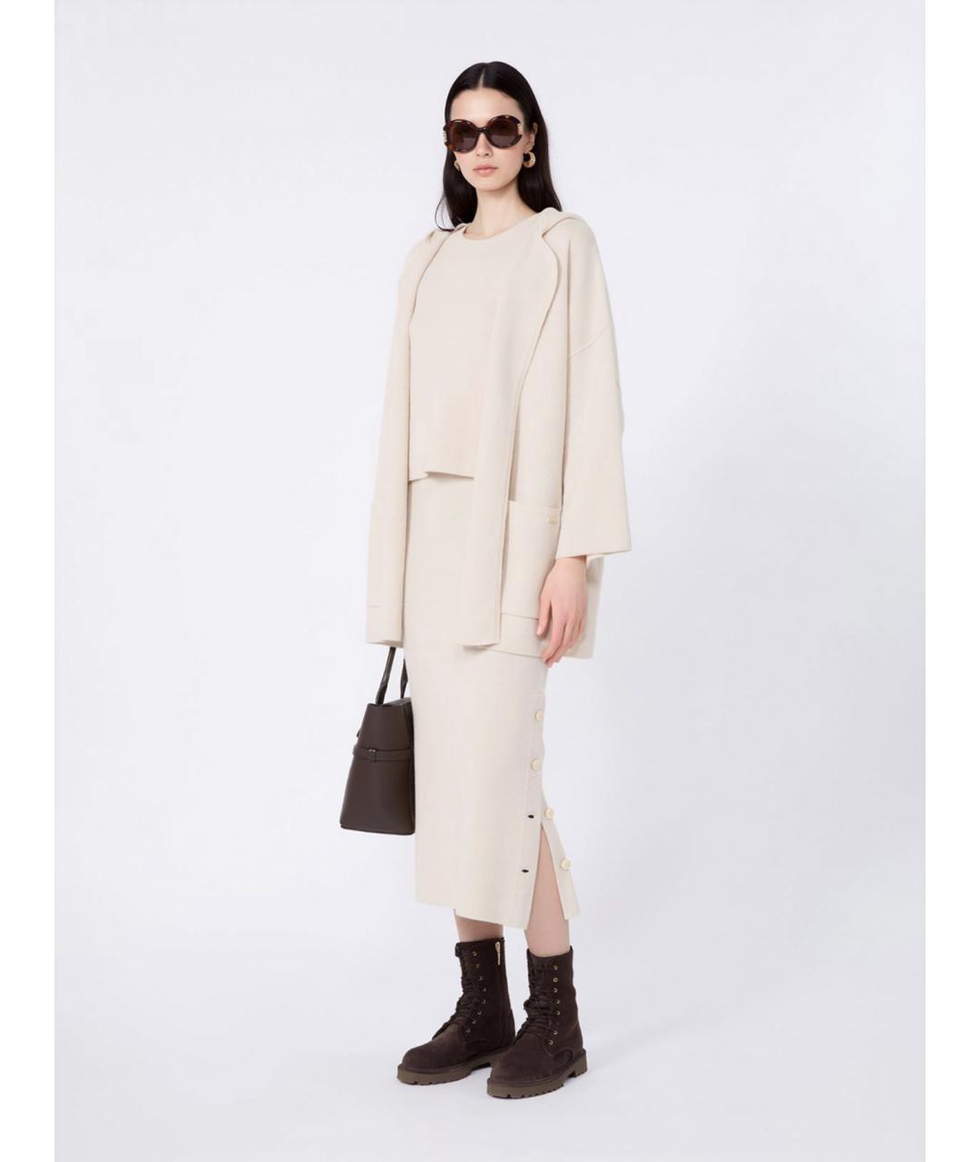 MAX MARA Бежевый шерстяной кардиган, фото 2