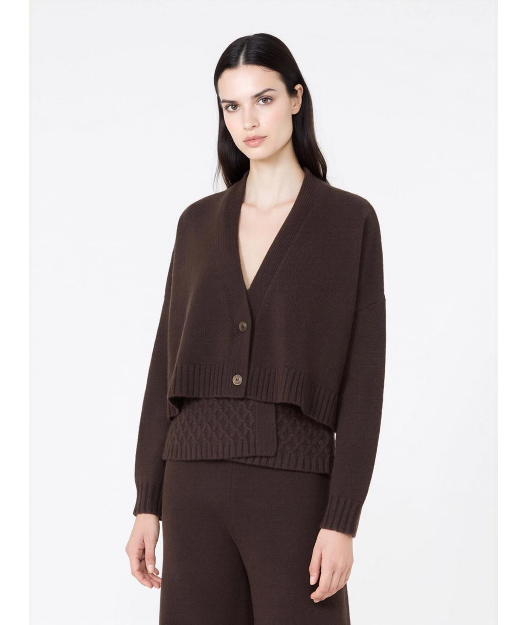 MAX MARA Коричневый шерстяной кардиган, фото 4