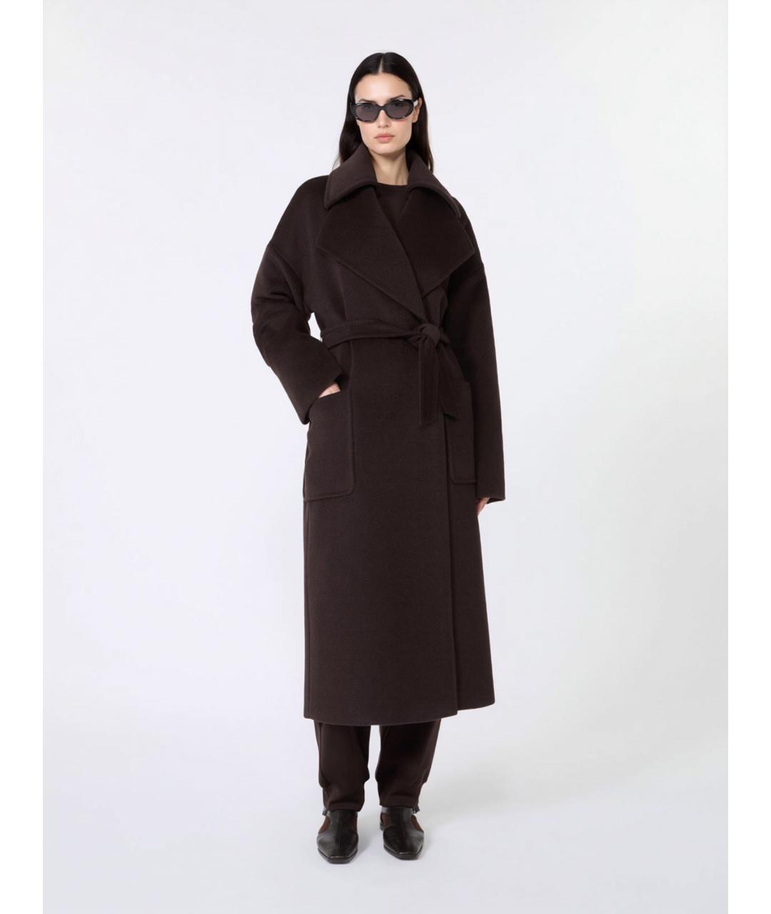 MAX MARA Коричневое шерстяное пальто, фото 2