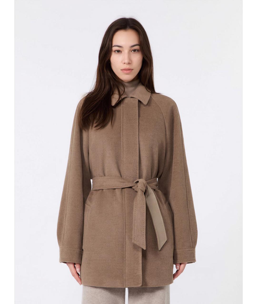 MAX MARA Коричневое кашемировое пальто, фото 2