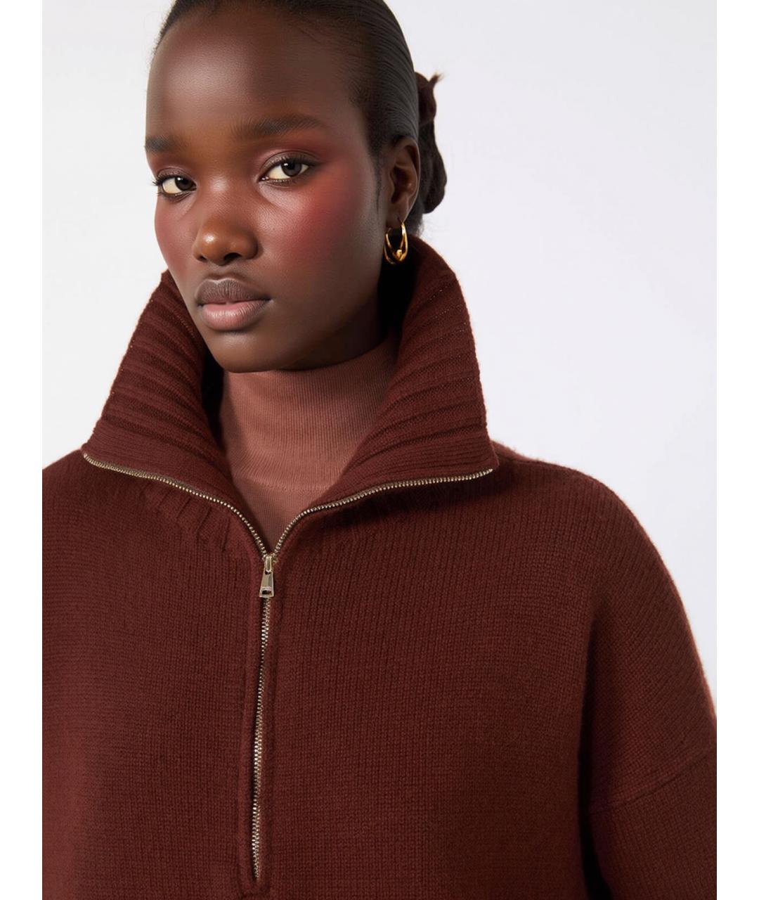 MAX MARA Бордовый кашемировый джемпер / свитер, фото 5